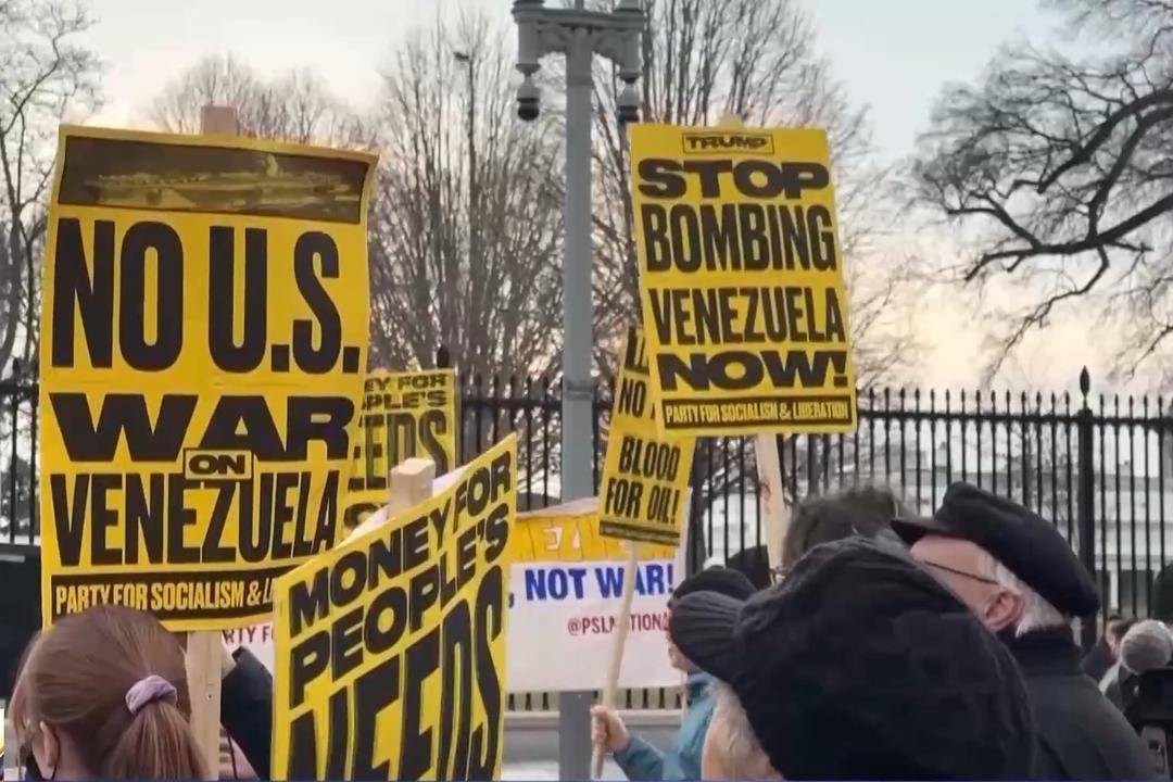 反對美軍事侵略委內瑞拉 全球多地舉行抗議示威