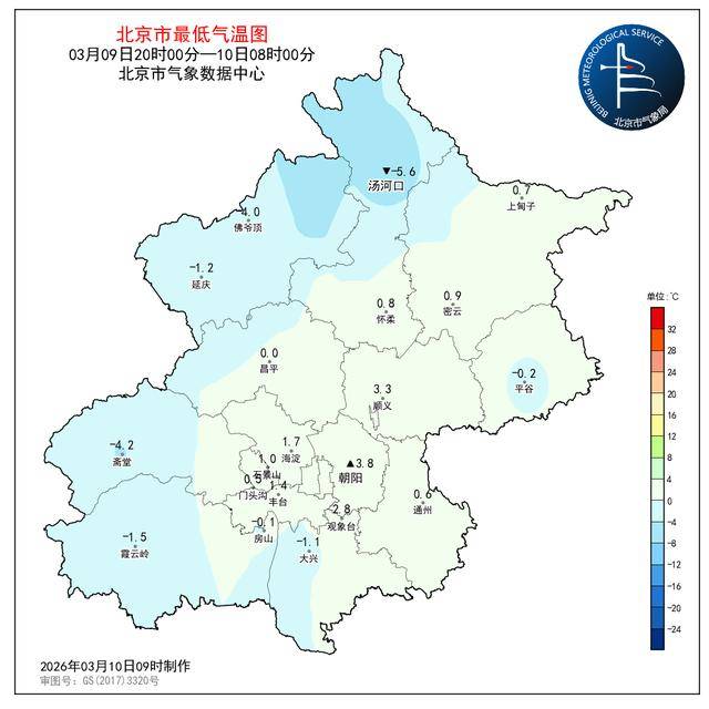 北京今天后半夜陣風可達5級左右，預計本週五陰有小雨