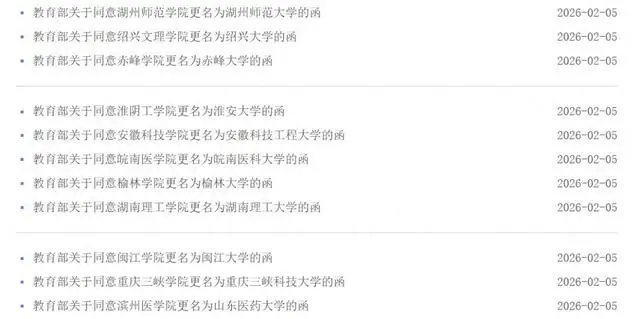 9省份11所高校更名為“大學”