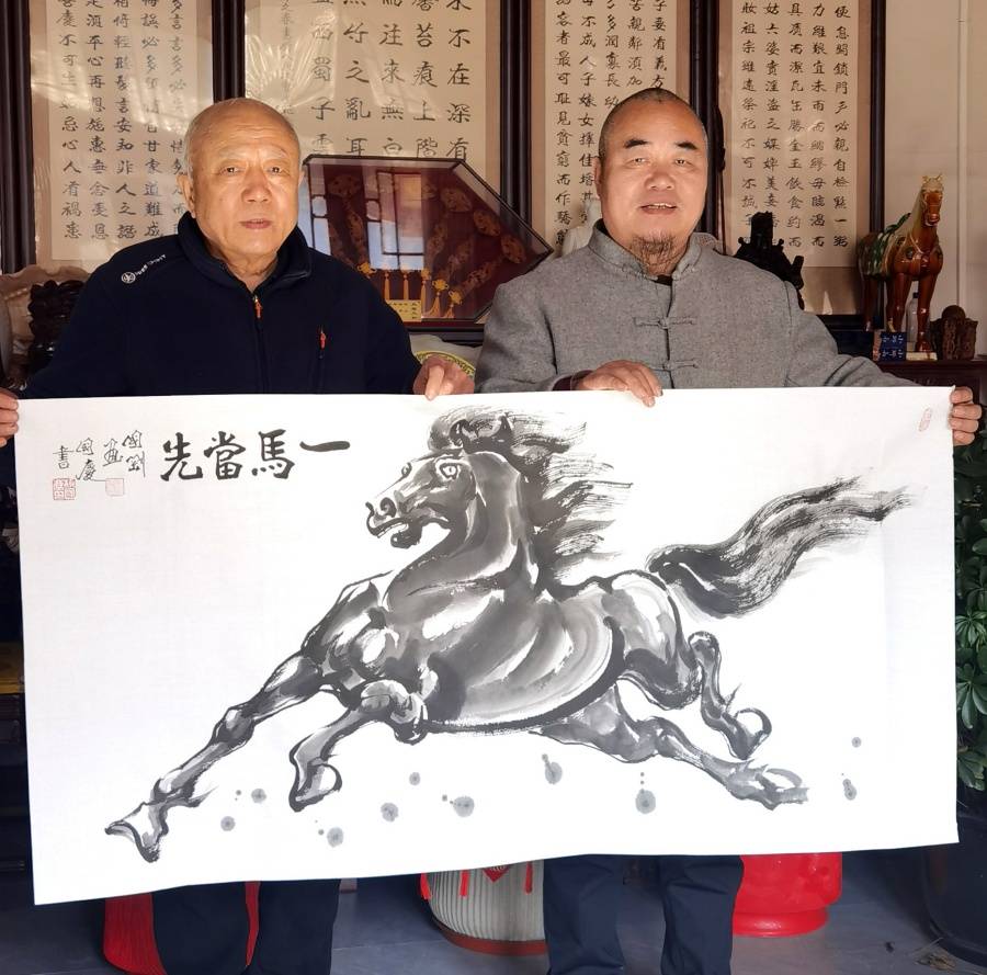 原創著名書法家柳國慶、福馬畫家潘國剛在京聯袂創作精品畫作