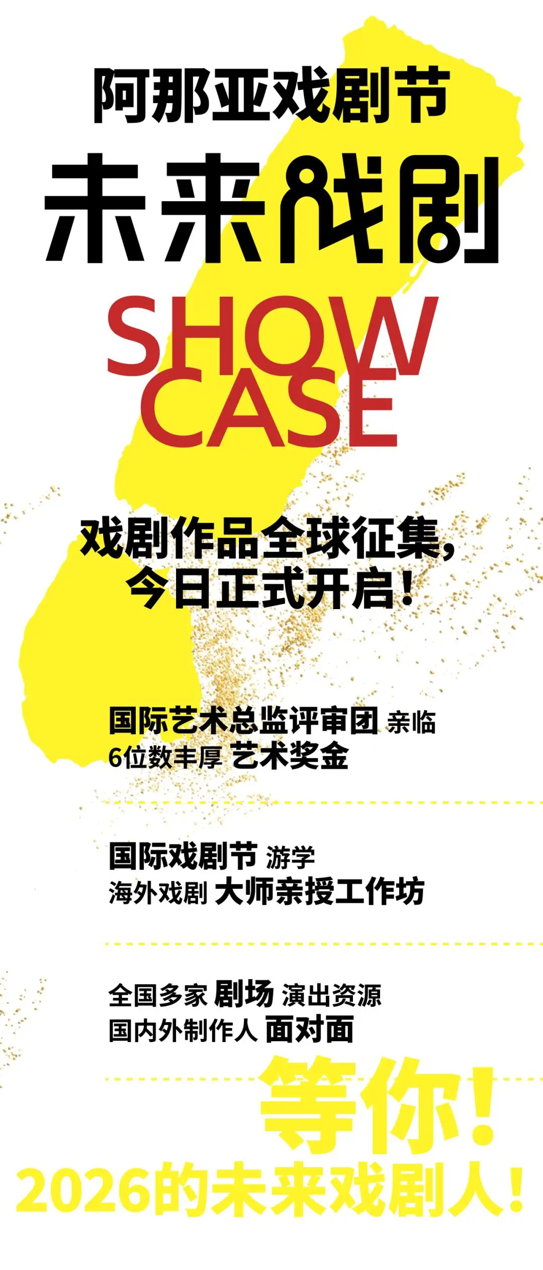 未來戲劇SHOWCASE」戲劇作品全球徵集，今日開啟！